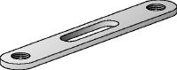 MP Galvanicky pozinkovaná patní deska se dvěma šrouby k upevnění dvou fixačních čepů s jednou kotvou
