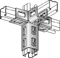 Úhlová spojka MQV-4/3 D Galvanizovaný spojovací čep pro 3D konstrukce