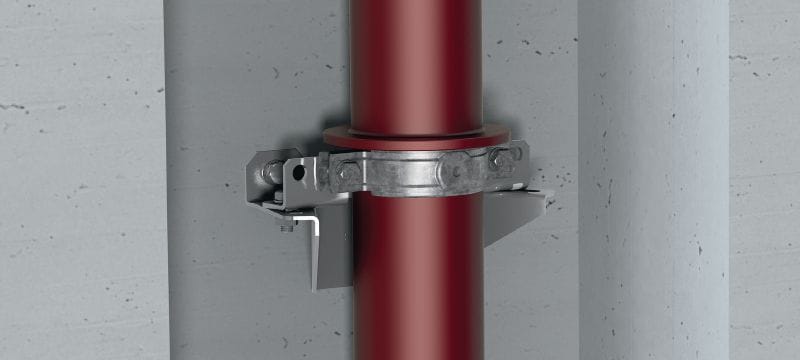 MFP-V Pevný bod pro svislé vedení Galvanicky pozinkovaná sada podpěr spádového potrubí s vysokou pružností při použití svislého litinového potrubí Použití 1