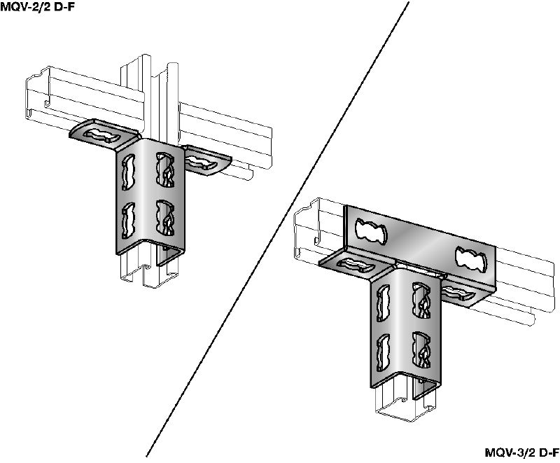 MQV-2D-F Spojovací čep Žárově pozinkovaný (HDG – Hot-Dip Galvanized) spojovací čep pro dvourozměrné konstrukce