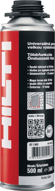 Univerzální pěna CF I 500 Univerzální pěna s vysokým vypěněným objemem na vyplnění, utěsnění a izolaci