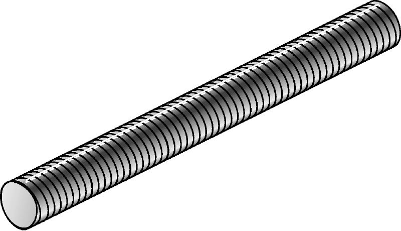 Závitová tyč AM z oceli třídy 4.8 (žárově pozinkovaná) Pozinkovaná závitová tyč z oceli třídy 4.8