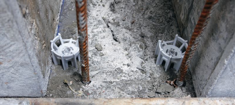 Doraz bednění X-FS MX Podložka bednění pro správné umístění bednění na betonové patě Použití 1