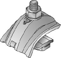 Nosníková svorka MQT-U Galvanicky pozinkovaná nosníková svorka k připojování otevřeného konce nebo zadní strany nosníků MQ/HS přímo k ocelovým sloupům