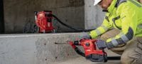 Akumulátorové vrtací kladivo TE 30-22 Výkonné akumulátorové vrtací kladivo SDS Plus (TE-C) s aktivním omezováním vibrací a aktivní kontrolou krouticího momentu pro vrtání do betonu a sekání (akumulátorová platforma Nuron) Použití 1