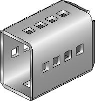 MIC-SC Žárově pozinkovaná spojka používaná s patními deskami MI, které umožňují libovolné místo upevnění nosníku