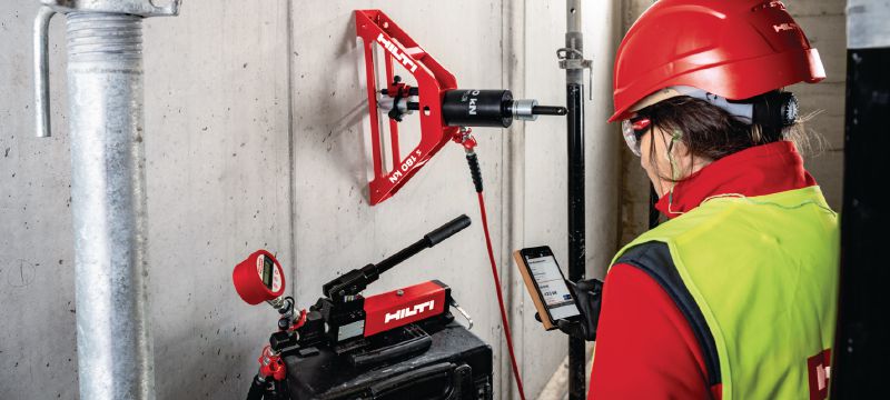 Služba testování kotev na stavbě Zkoušení odolnosti a nosnosti kotev a dodatečně instalované výztuže na stavbě Použití 1