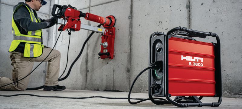 Mobilní napájecí stanice B 3600 Přenosný, dočasný zdroj elektrické energie s vysokým výstupním výkonem a kapacitou. To umožňuje napájení i těch nejvýkonnějších elektrických strojů v náročných podmínkách. Použití 1
