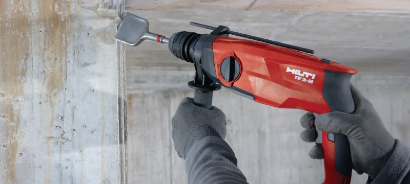 Vrtací kladivo TE 3-M Všestranné vrtací kladivo SDS Plus (TE-C) s výkonnou pistolovou rukojetí, třemi režimy a funkcí sekání Použití 1