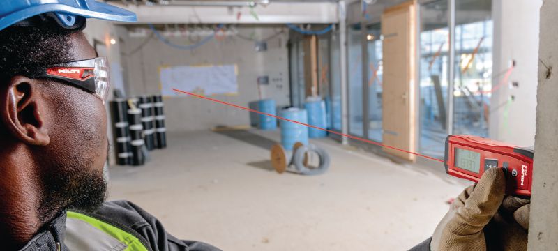 Laserový dálkoměr PD-S Snadno ovladatelný laserový dálkoměr na měření vzdáleností a ploch do 60 m Použití 1