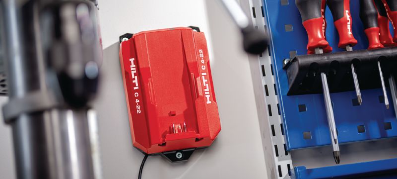 C 4-22 kompaktní nabíječka Nuron Kompaktní nabíječka na všechny akumulátory Hilti Nuron Použití 1