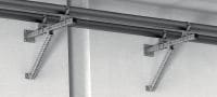 MIC-CU-MAH Žárově pozinkovaná (Hot-Dip Galvanized = HDG) spojka k upevňování nosníků přímo na beton v úhlech mezi 0 a 180 stupni Použití 1
