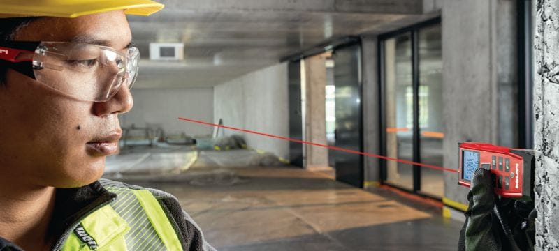 Laserový dálkoměr PD-I Robustní laserový měřič s inteligentními měřicími funkcemi a konektivitou Bluetooth® pro interiérové aplikace do 100 m/330 ft Použití 1