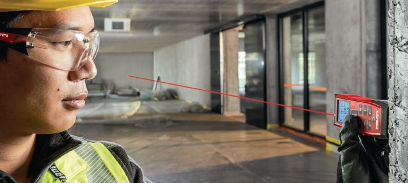 Laserový dálkoměr PD-I Robustní laserový měřič s inteligentními měřicími funkcemi a konektivitou Bluetooth® pro interiérové aplikace do 100 m/330 ft Použití 1