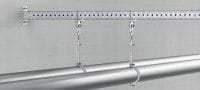 Příslušenství závěsu potrubí MIC-SPH Žárově pozinkované (HDG – hot-dip galvanized) příslušenství upevněné k nosníkům MI na podporu zavěšeného potrubí Použití 1