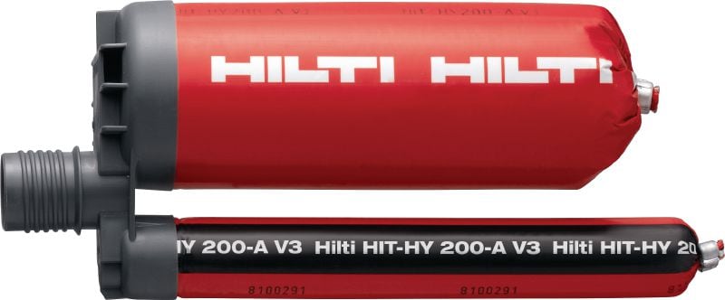 Lepicí hmota HIT-HY 200-A V3 Extra prémiová vytlačovací rychletuhnoucí lepicí hmota se schválením pro kotvení patních desek a dodatečné vlepování výztuží do betonu
