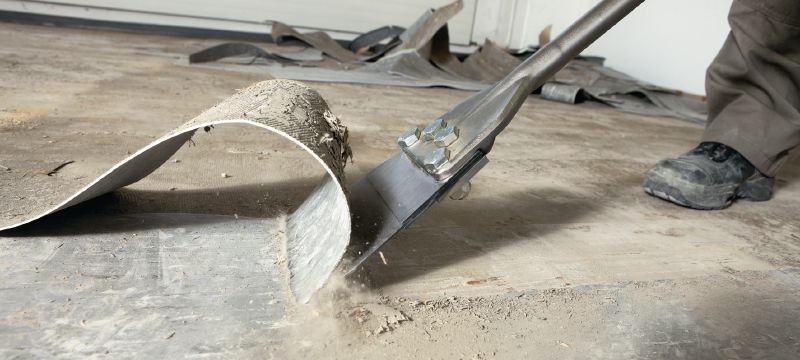 Podlahové škrabky TE-Y FS Mimořádně ostré podlahové škrabací sekáče SDS Max (TE-Y) pro odstraňování podlahových krytin a nátěrů pomocí bouracího nářadí Použití 1